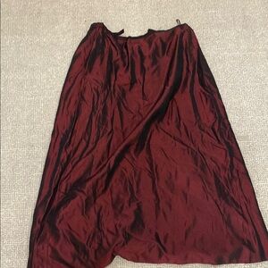 Ann Taylor Red Maxi A-Line Skirt Asymmetrical Cocktail